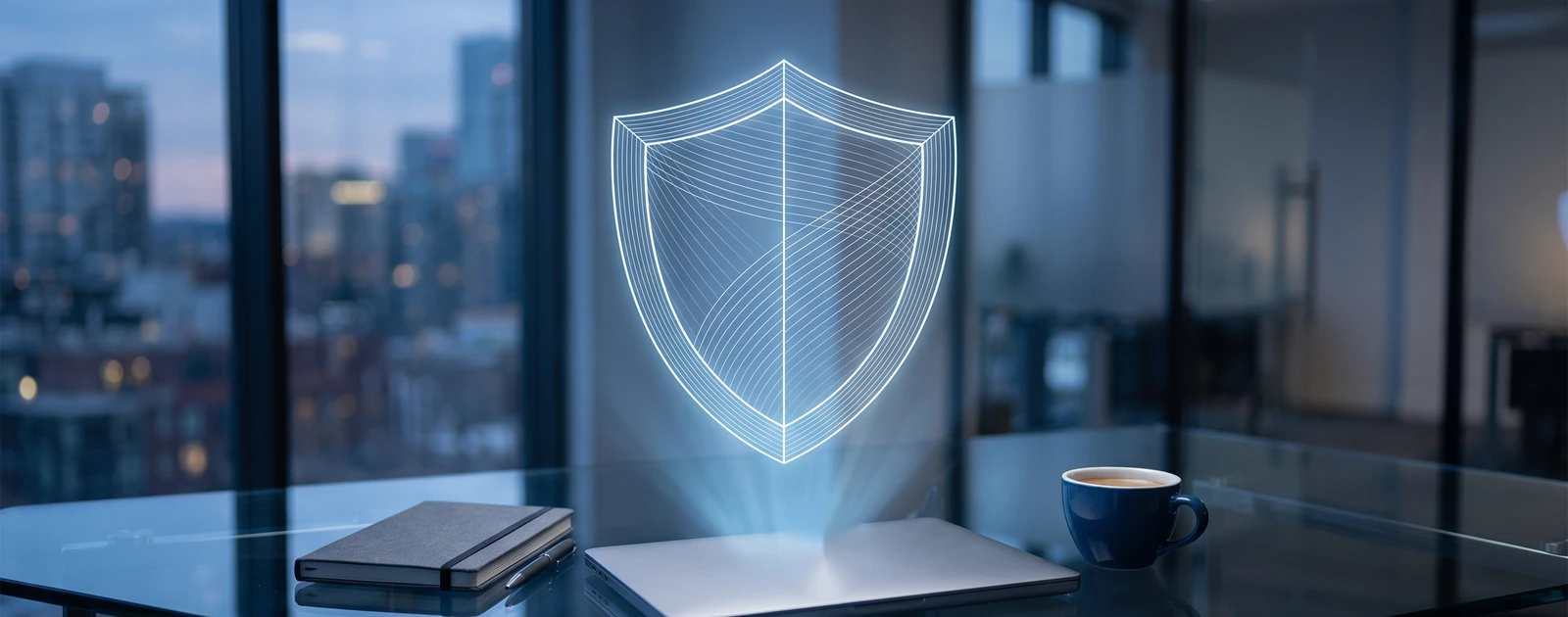 Laptop screen showing a security lock icon representing small business cybersecurity awareness